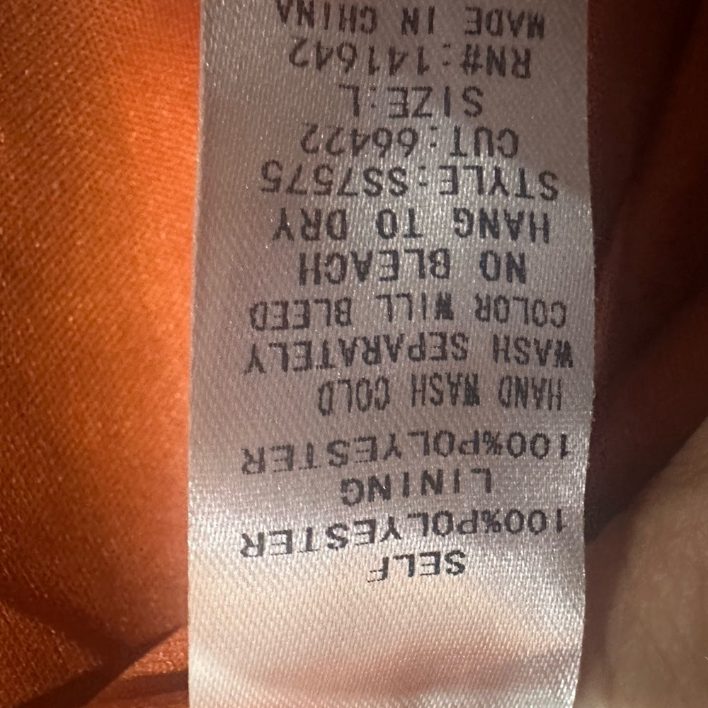 NWT SIZE L She + Sky Orange Ruched Ruffled Mini Skirt