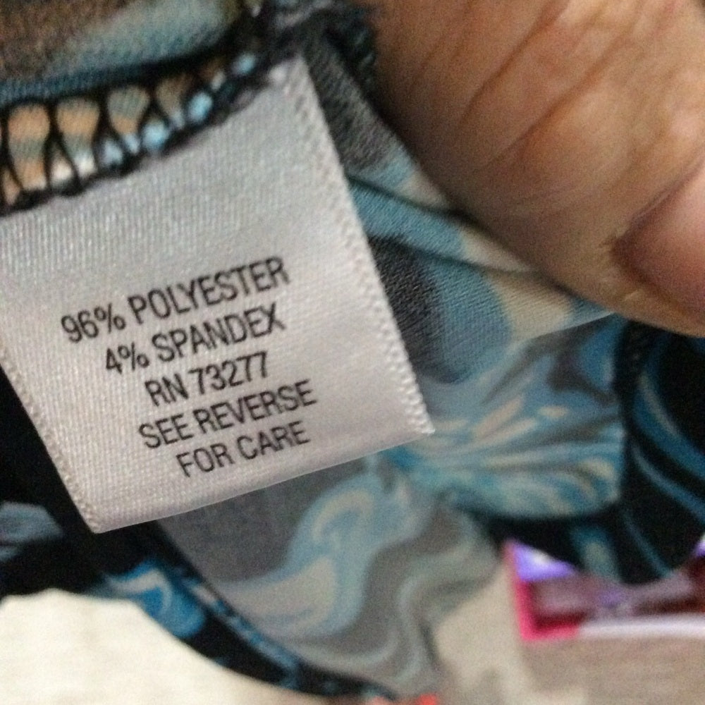 SIZE S Black and Blue Square Neck Sleeveless Maxi Dress