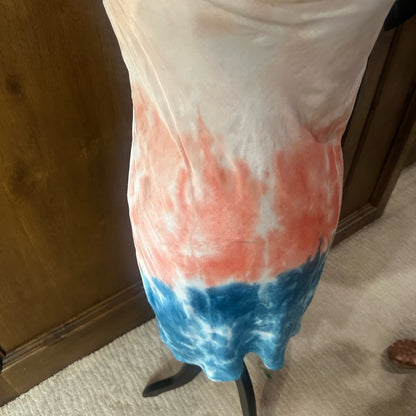 NWOT SIZE M Pink and Blue Cowl Neck Slip Mini Dress