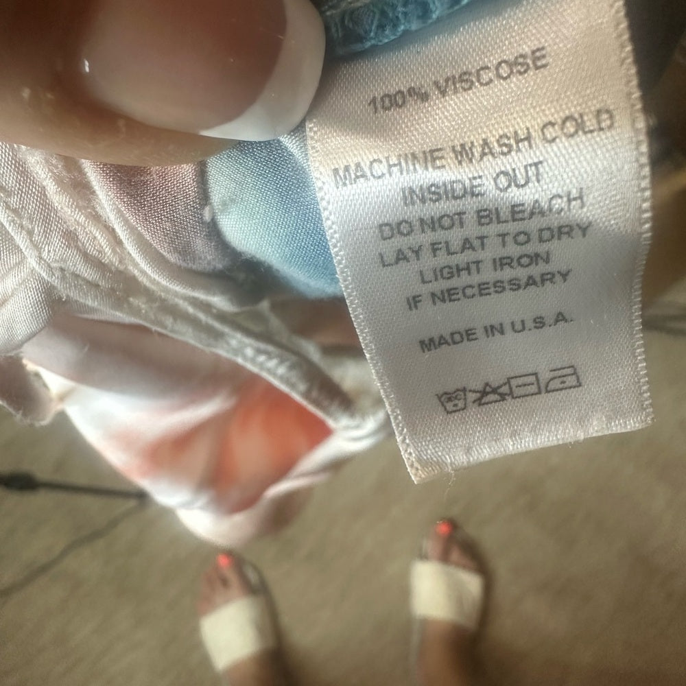 NWOT SIZE M Pink and Blue Cowl Neck Slip Mini Dress