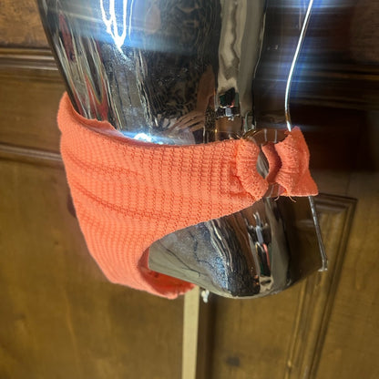 BECCA Orange Bikini with Ribbed Texture and Side Ties