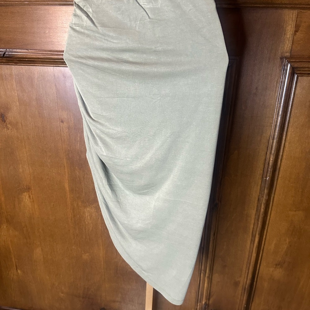NWOT SIZE XS Heartloom Green Pencil Midi Skirt with Ruched Detail