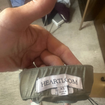 NWOT SIZE XS Heartloom Green Pencil Midi Skirt with Ruched Detail