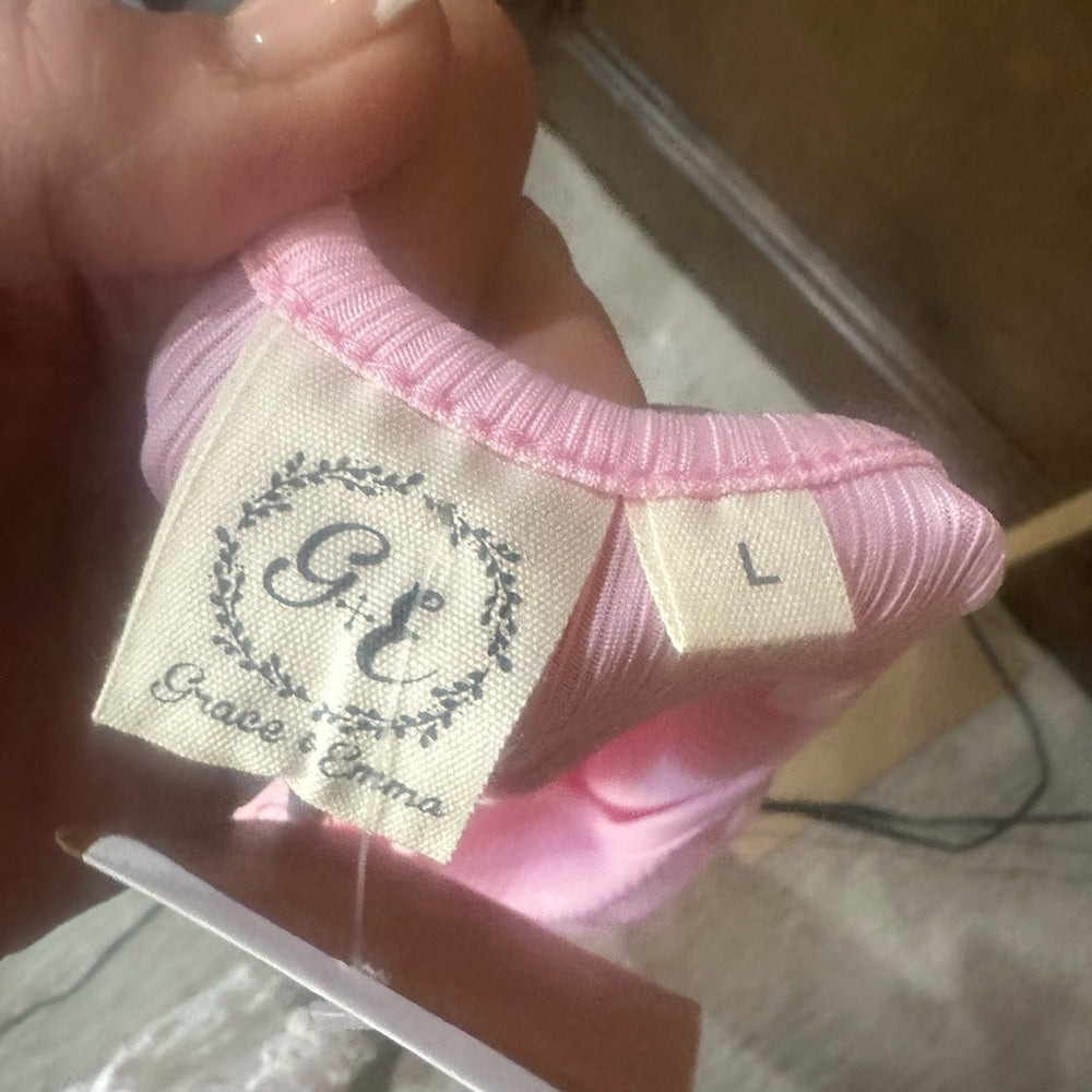 NWOT SIZE L Fitted Pink Cap Sleeve Cutout Bodysuit