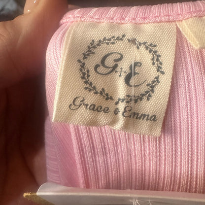 NWOT SIZE L Fitted Pink Cap Sleeve Cutout Bodysuit