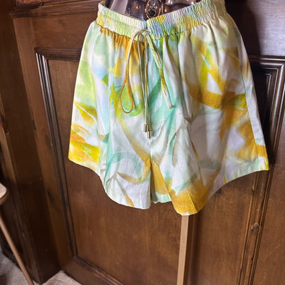 NWT SIZE 4 The Fifth Label High Waist Green and Gold Shorts