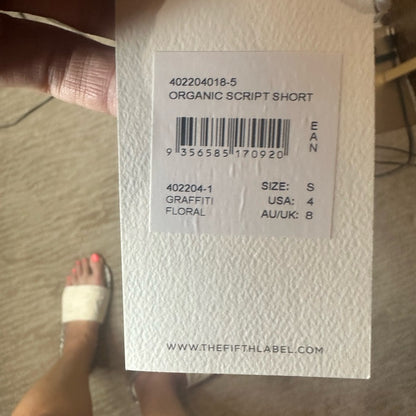 NWT SIZE 4 The Fifth Label High Waist Green and Gold Shorts