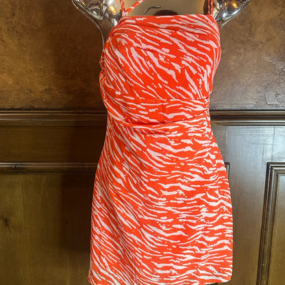 NWT SIZE S Forever 21 White and Red Ruched Bodycon Mini Dress