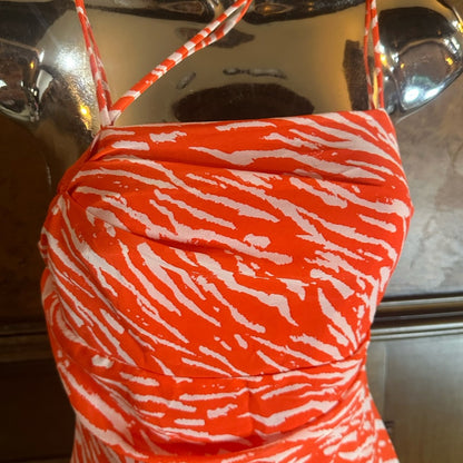 NWT SIZE S Forever 21 White and Red Ruched Bodycon Mini Dress