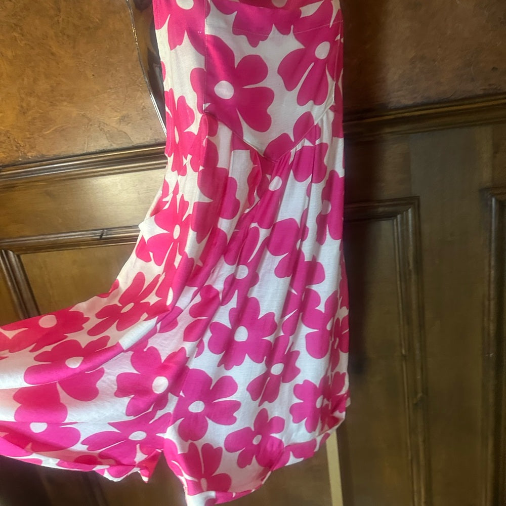 NWOT SIZEL BiBi Pink and White Casual Sundress Shorts