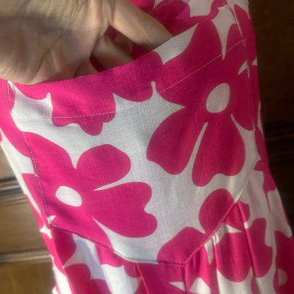 NWOT SIZEL BiBi Pink and White Casual Sundress Shorts