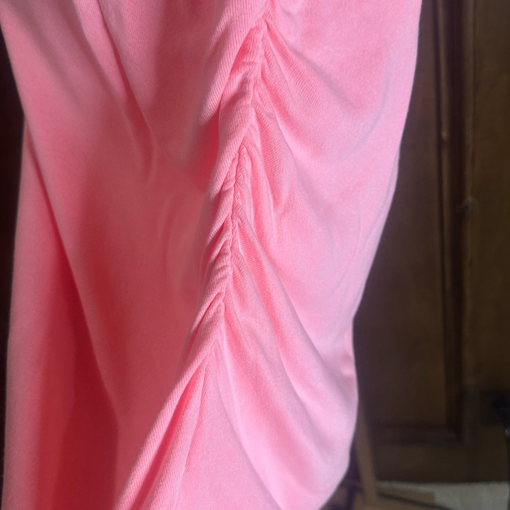 NWT SIZE L/3 Sundry Pink Ruched Pencil Skirt Knee-Length Casual
