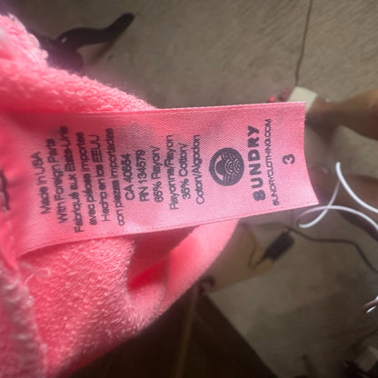 NWT SIZE L/3 Sundry Pink Ruched Pencil Skirt Knee-Length Casual