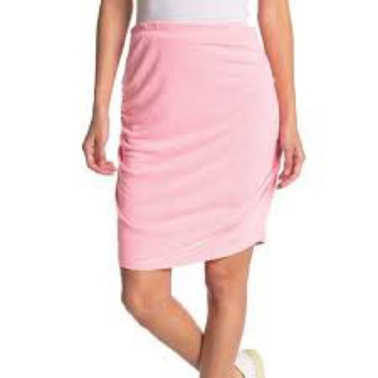 NWT SIZE L/3 Sundry Pink Ruched Pencil Skirt Knee-Length Casual