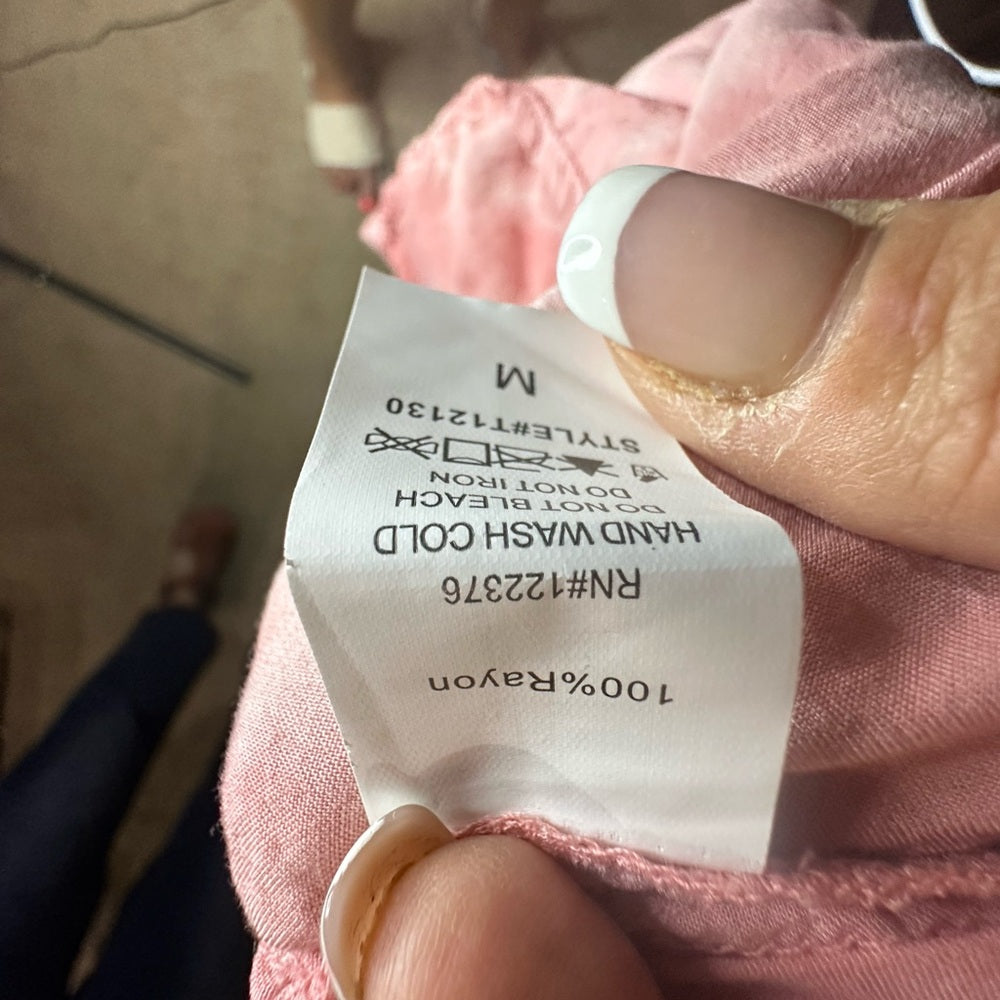 NWT SIZE M Mustard Seed Pink Ruffled Flutter Sleeve Crop Top