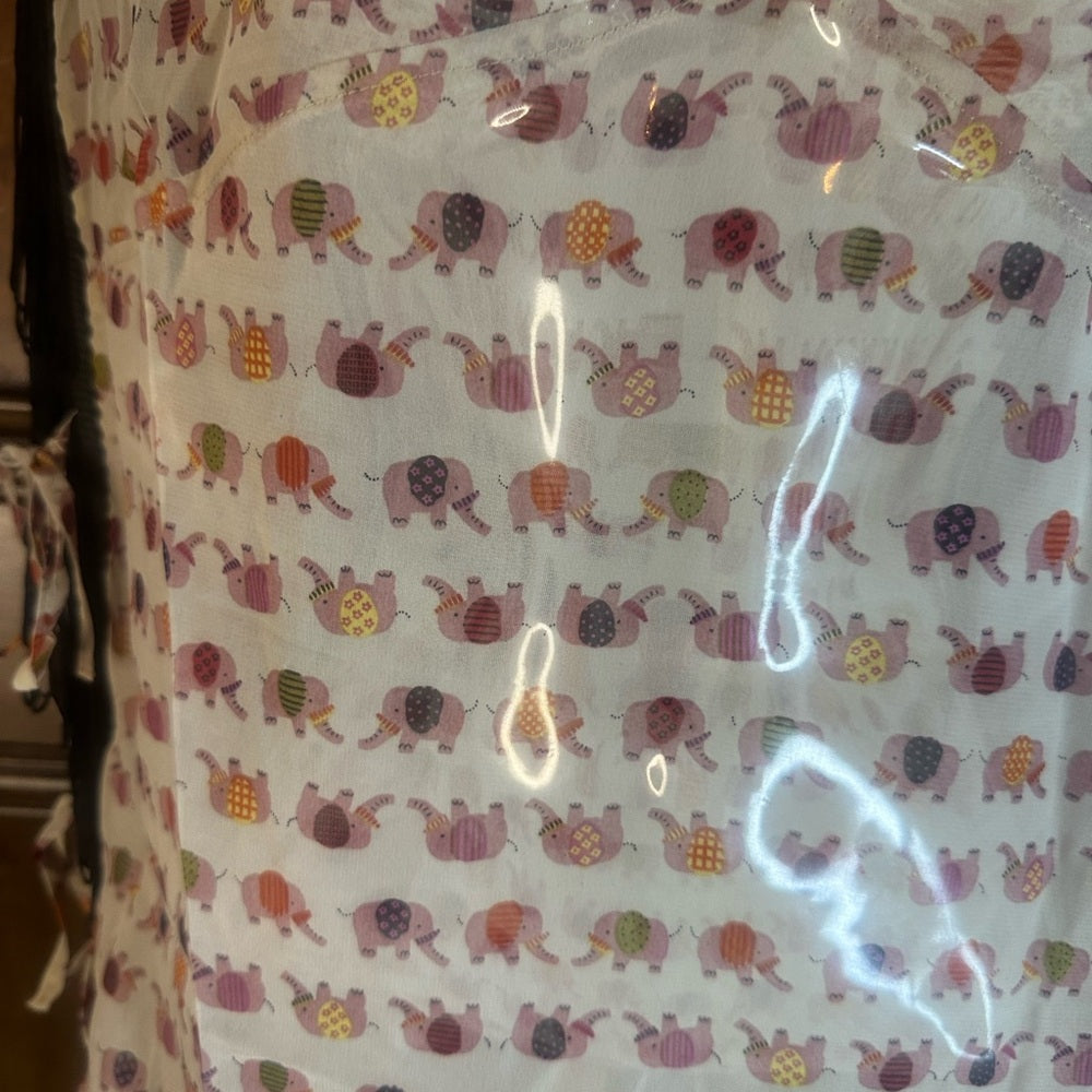 NWT SIZE L Skies Are Blue Cream Pink Sleeveless Blouse