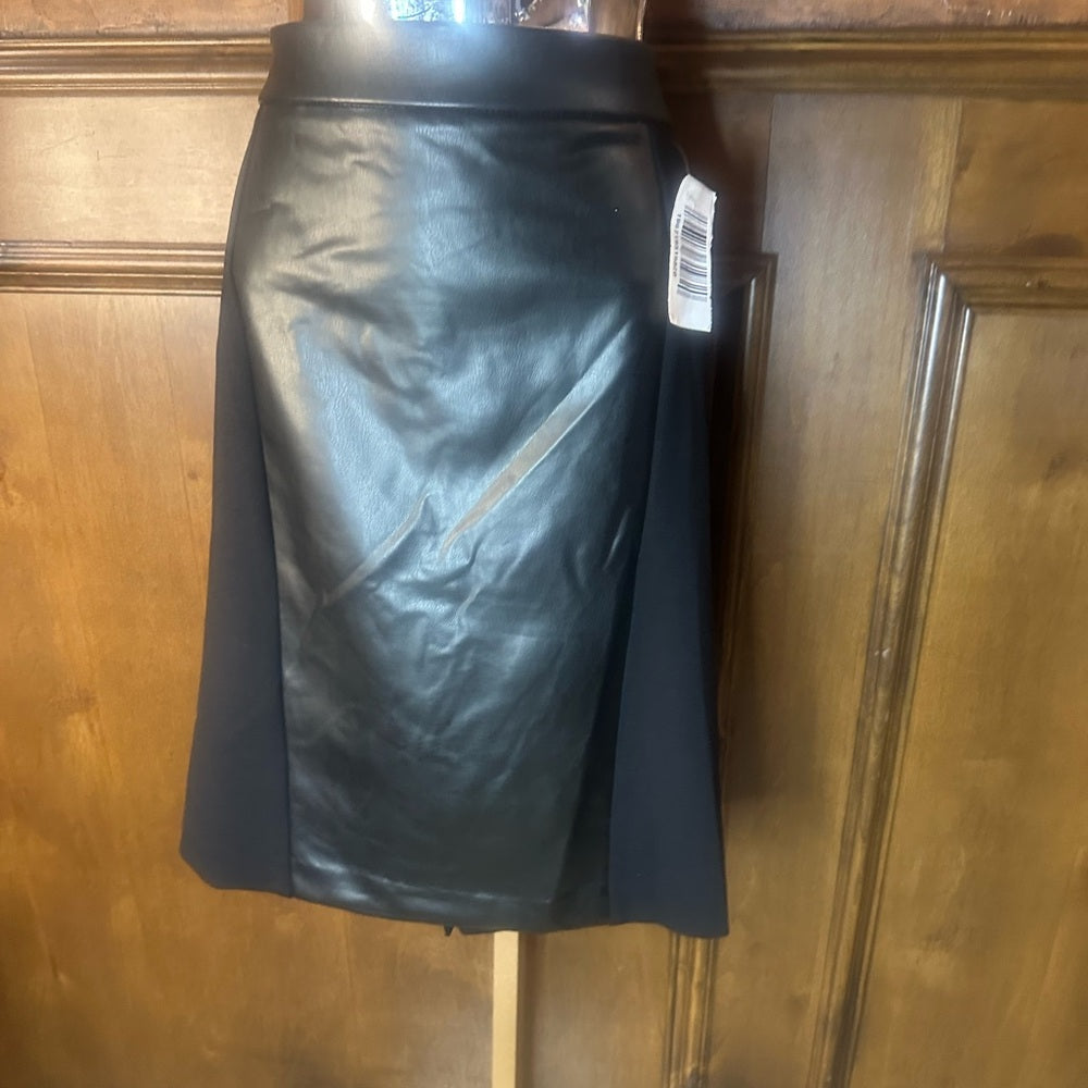 NWT SIZE M Kasper Black Pencil Wrap Skirt Cocktail