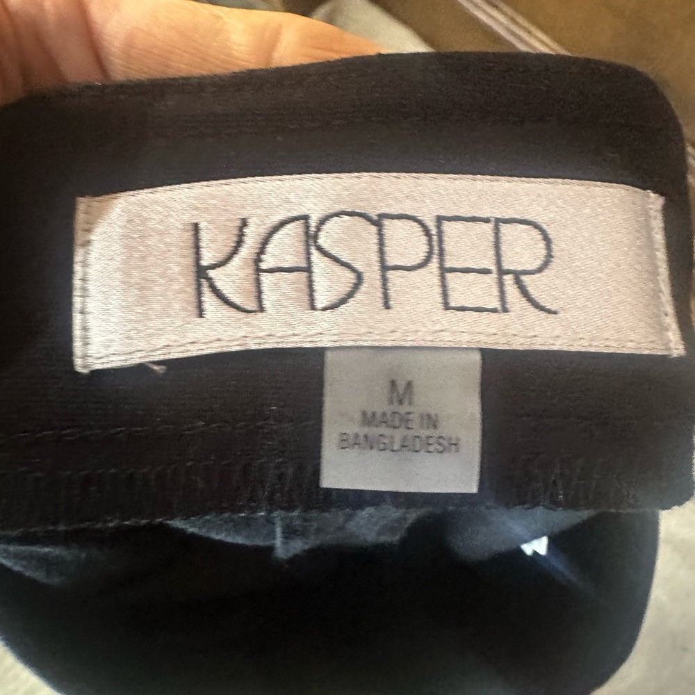 NWT SIZE M Kasper Black Pencil Wrap Skirt Cocktail