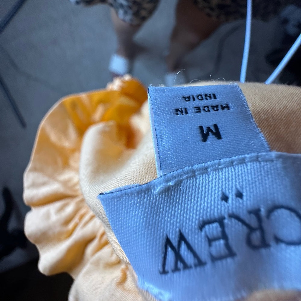 NWOT SIZE M J. Crew Orange Flutter Sleeve Blouse with Ruffled Mandarin Collar