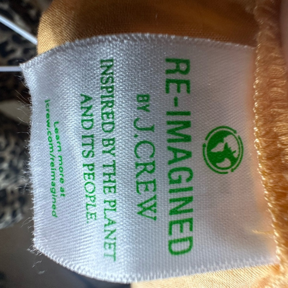 NWOT SIZE M J. Crew Orange Flutter Sleeve Blouse with Ruffled Mandarin Collar