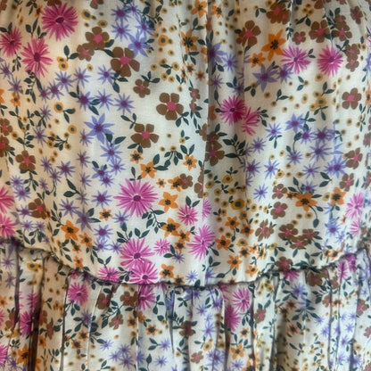 SIZE S/36 Casual Pink and Blue Mock Neck Mini Sundress