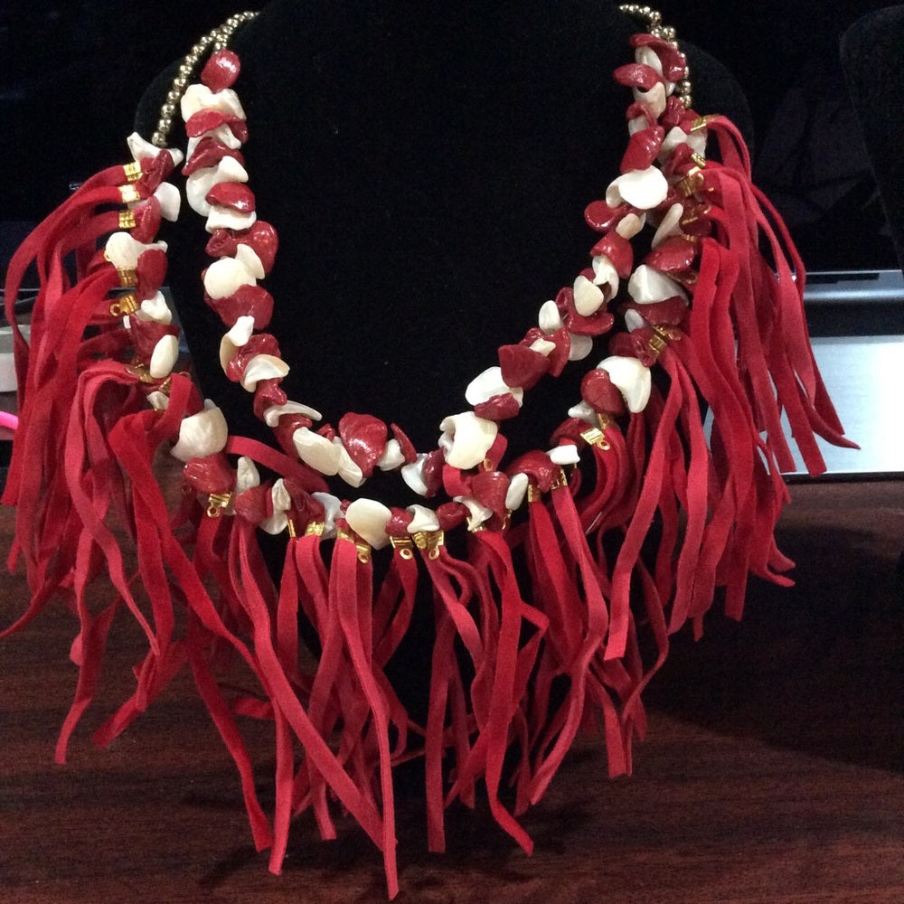 Beaded Necklace with fringe