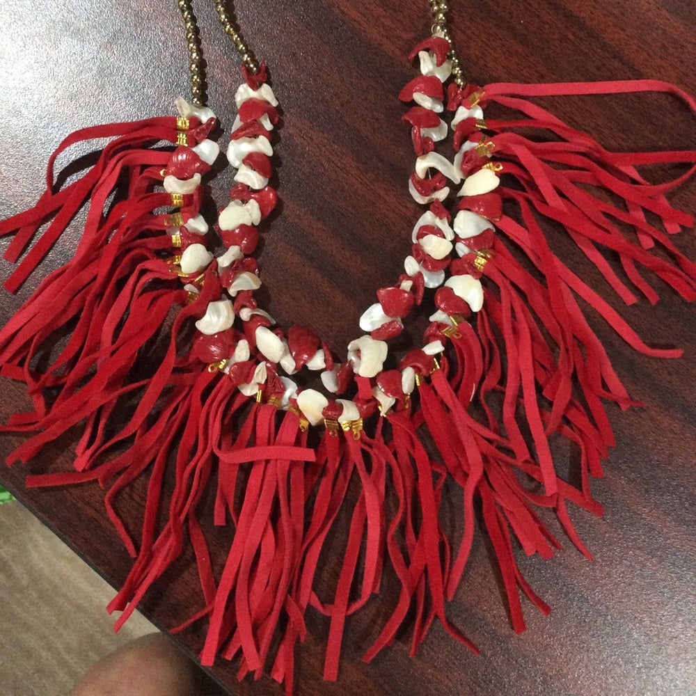 Beaded Necklace with fringe