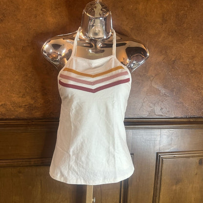 NWOT SIZE M American Eagle Outfitters White and Red Fitted Tank Top