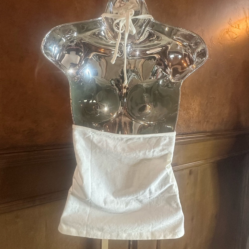 NWOT SIZE M American Eagle Outfitters White and Red Fitted Tank Top