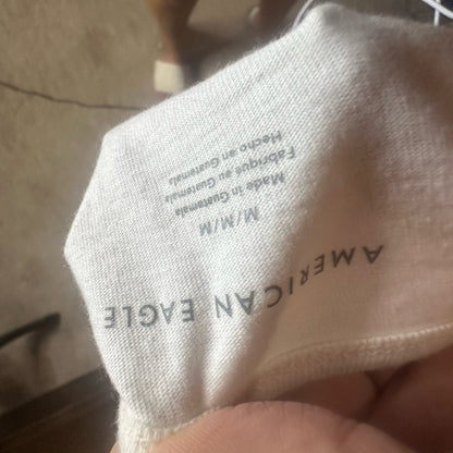 NWOT SIZE M American Eagle Outfitters White and Red Fitted Tank Top