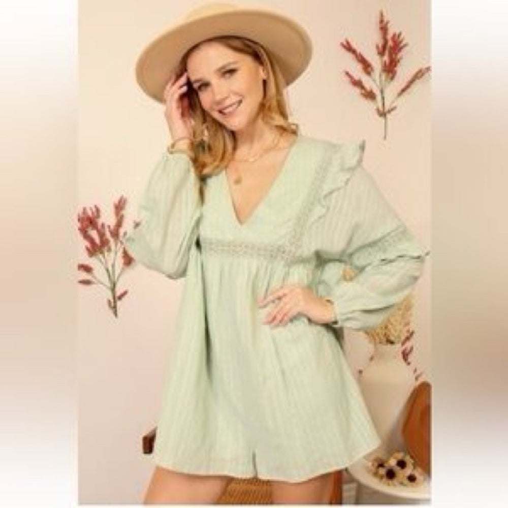 NWT SIZE L Lumiere Green Skorts High-Waisted Flowy Design