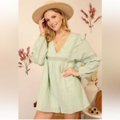 NWT SIZE L Lumiere Green Skorts High-Waisted Flowy Design