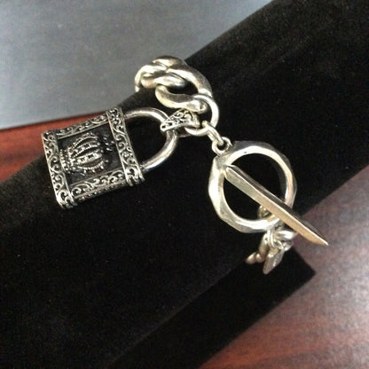 Stigma Beauty Silver Curb Chain Bracelet