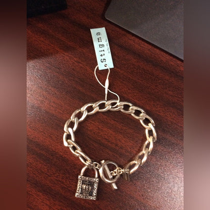 Stigma Beauty Silver Curb Chain Bracelet