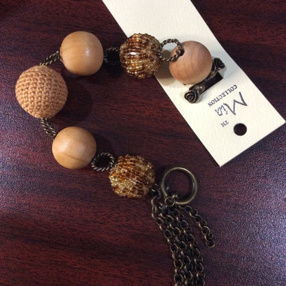 NEW MIA COLLECTION Brown Textured Beaded Bracelet