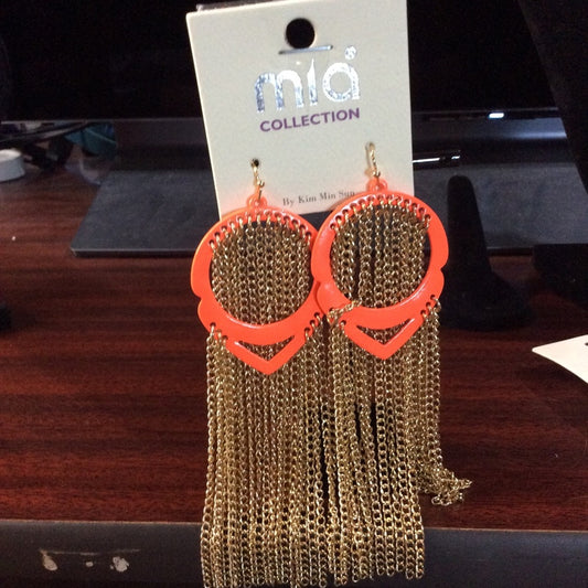 MIA Gold and Orange Statement Earrings