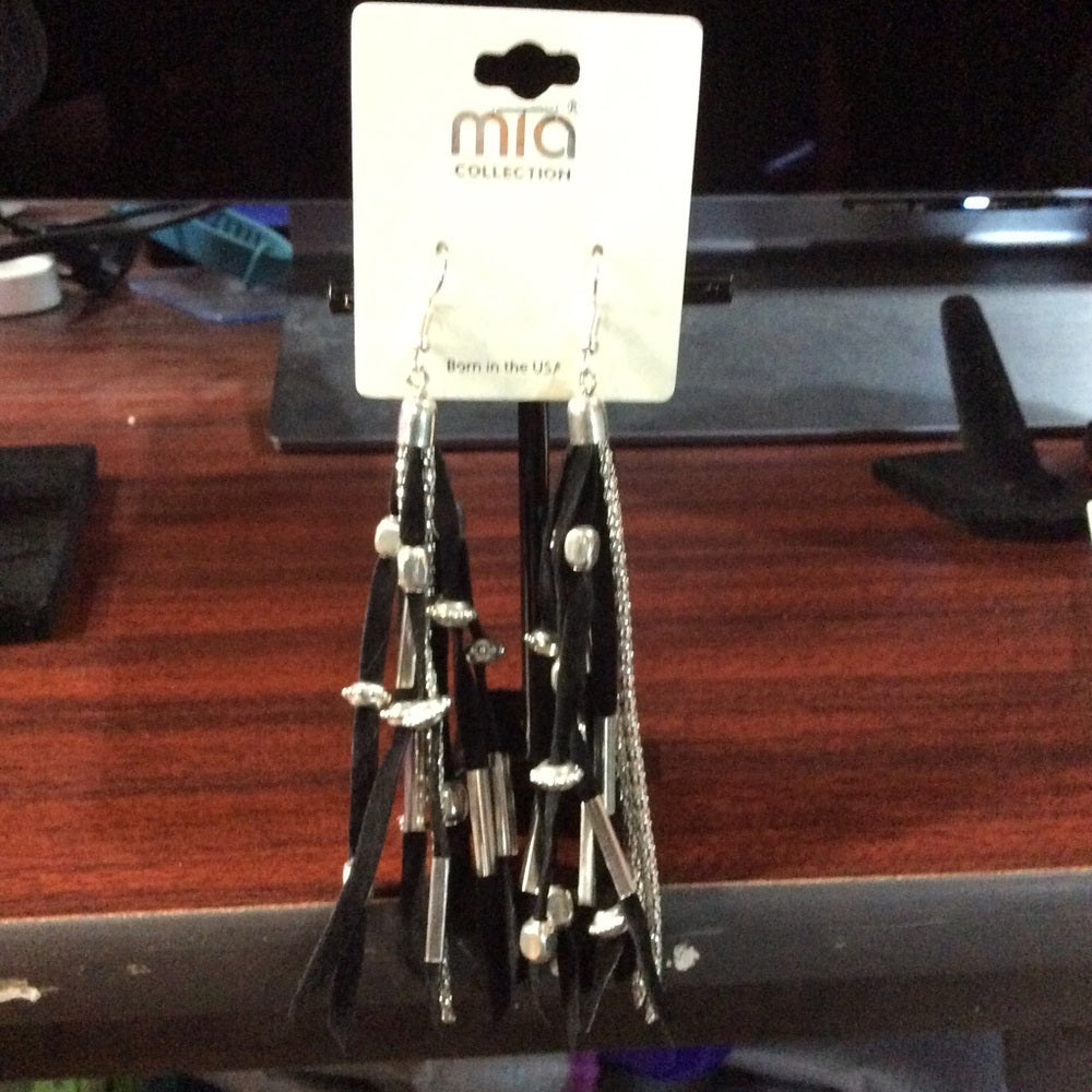 MIA Black and Silver Earrings