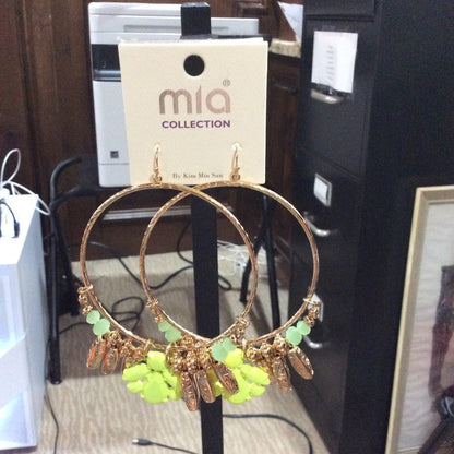 MIA Gold and Yellow Statement Hoop Earrings