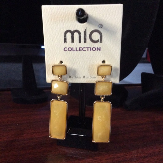 MIA Yellow Geometric Earrings Modern Fashion