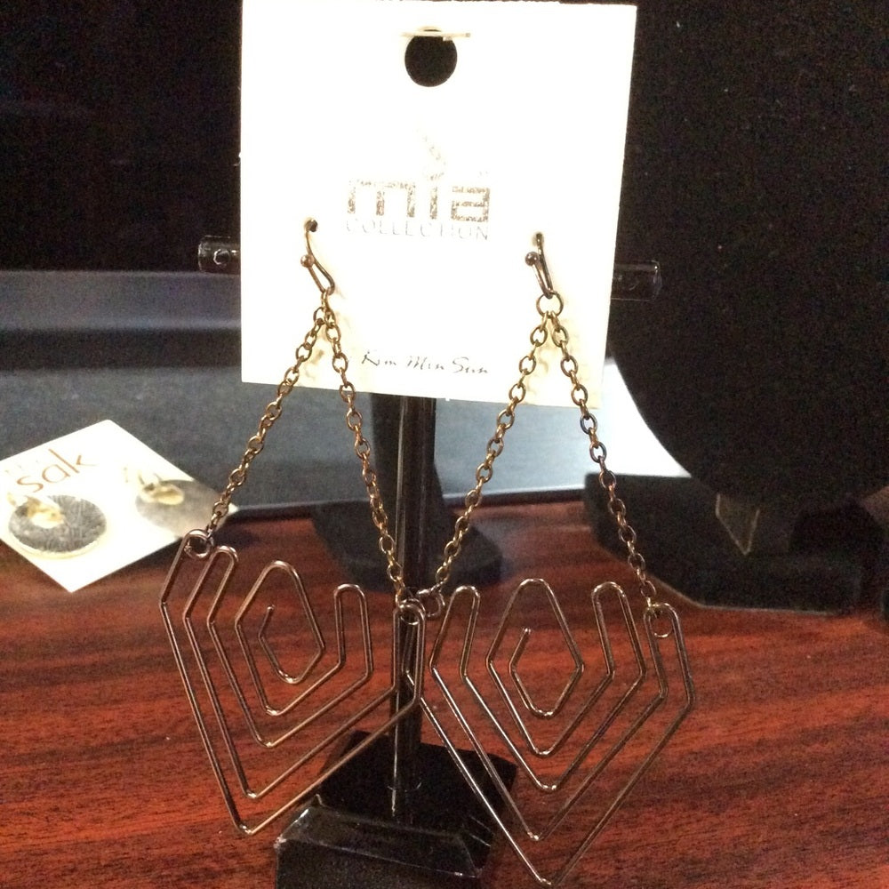 MIA Bronze Geometric Dangle Earrings