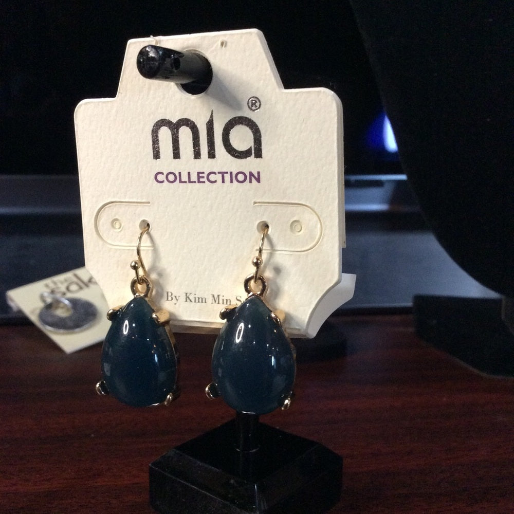 MIA Blue and Gold Teardrop Earrings