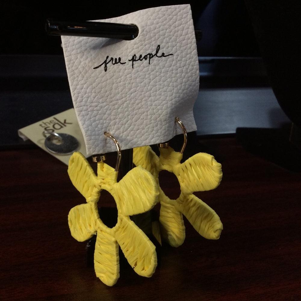 Free People Whimsical Yellow Flower Earrings