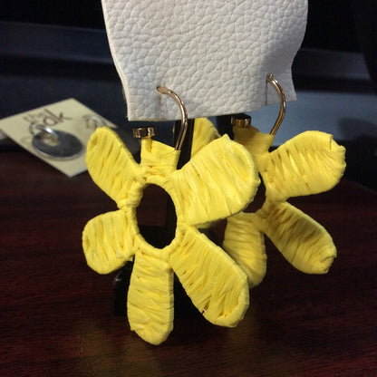 Free People Whimsical Yellow Flower Earrings