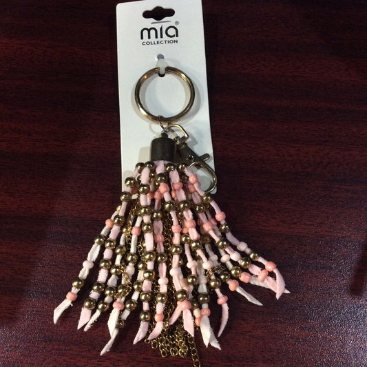 MIA Pink and Gold Key chain/ bag charm with Tassel Design
