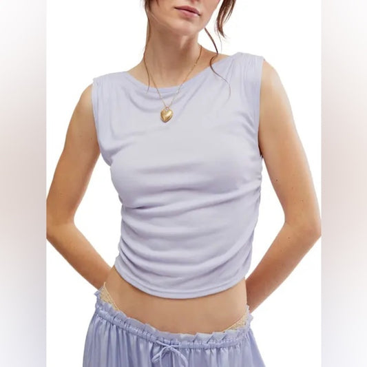 NWT SIZE S/P Free People Purple Fitted Crop Tank Top