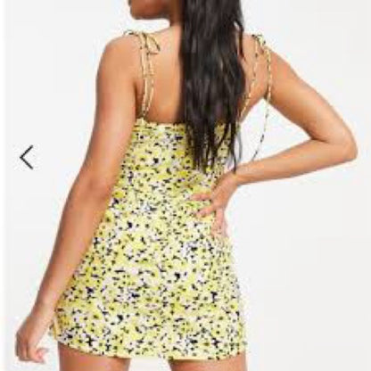 Motel Rocks Yellow Slip Mini Dress Spaghetti Strap