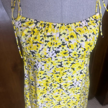 Motel Rocks Yellow Slip Mini Dress Spaghetti Strap