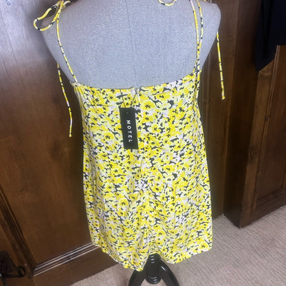 Motel Rocks Yellow Slip Mini Dress Spaghetti Strap