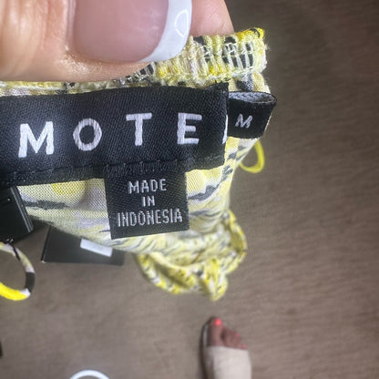 Motel Rocks Yellow Slip Mini Dress Spaghetti Strap