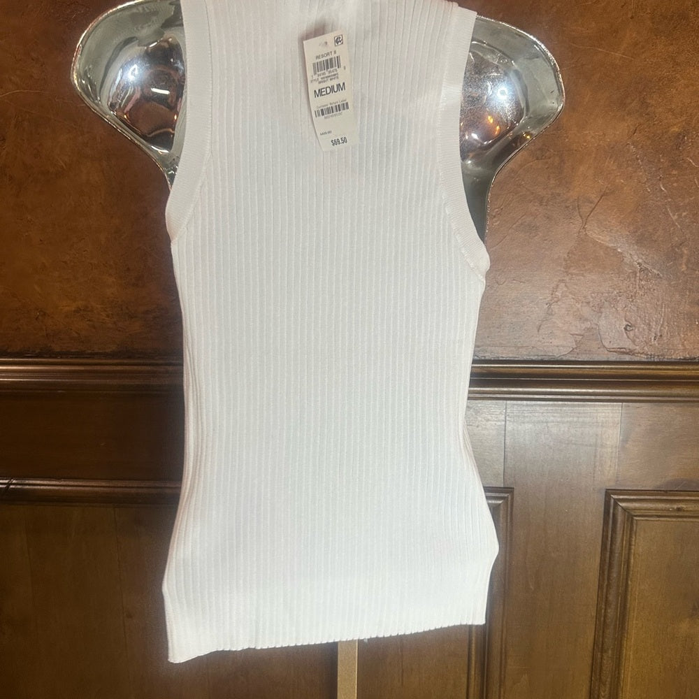 NWT SIZE M INC International Concepts Cream Ribbed Tank Top